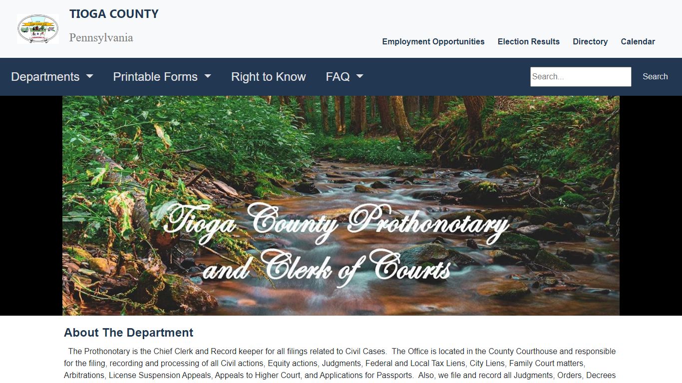 - Prothonotary / Clerk of Courts - Tioga County, Pennsylvania