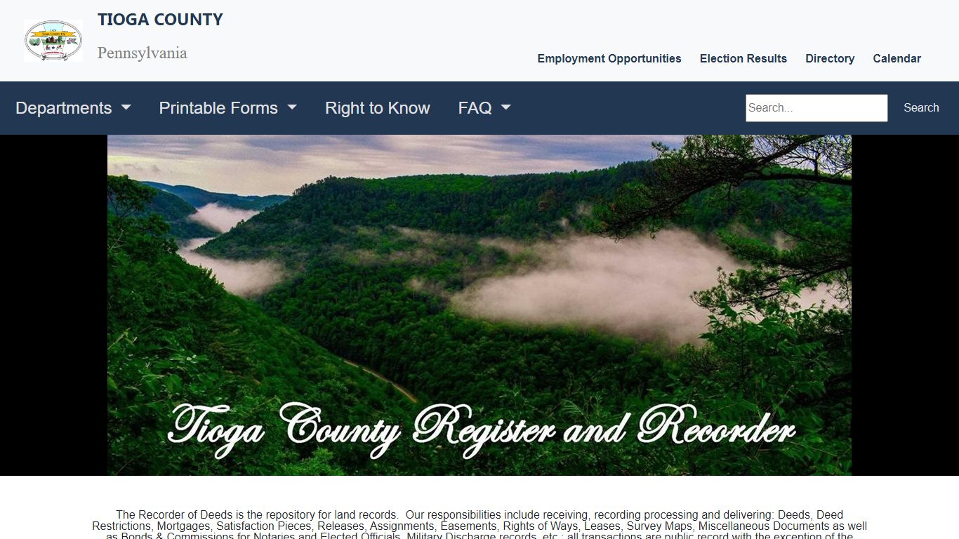- Register & Recorder - Tioga County, Pennsylvania